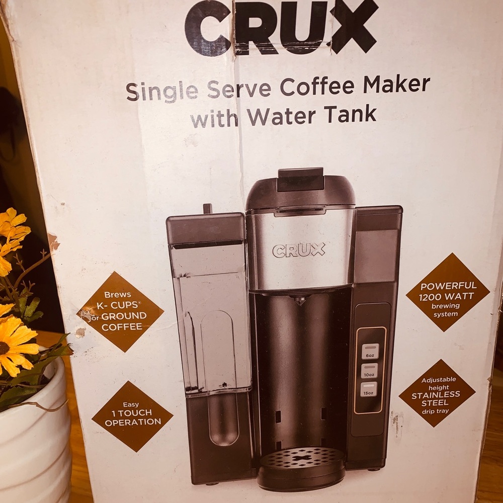 CRUX Single Serve Coffee Maker w/ Water Tank